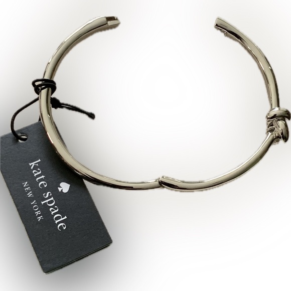 Kate Spade New York NWT Silver-Tone Sailor’s Knot Hinged Bangle Bracelet - Picture 3 of 7